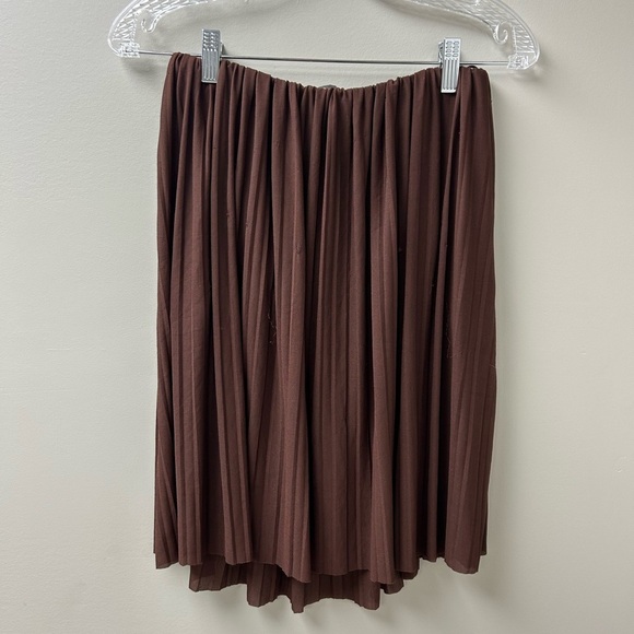 Zara Brown Pleated Midi Skirt - Picture 2 of 3